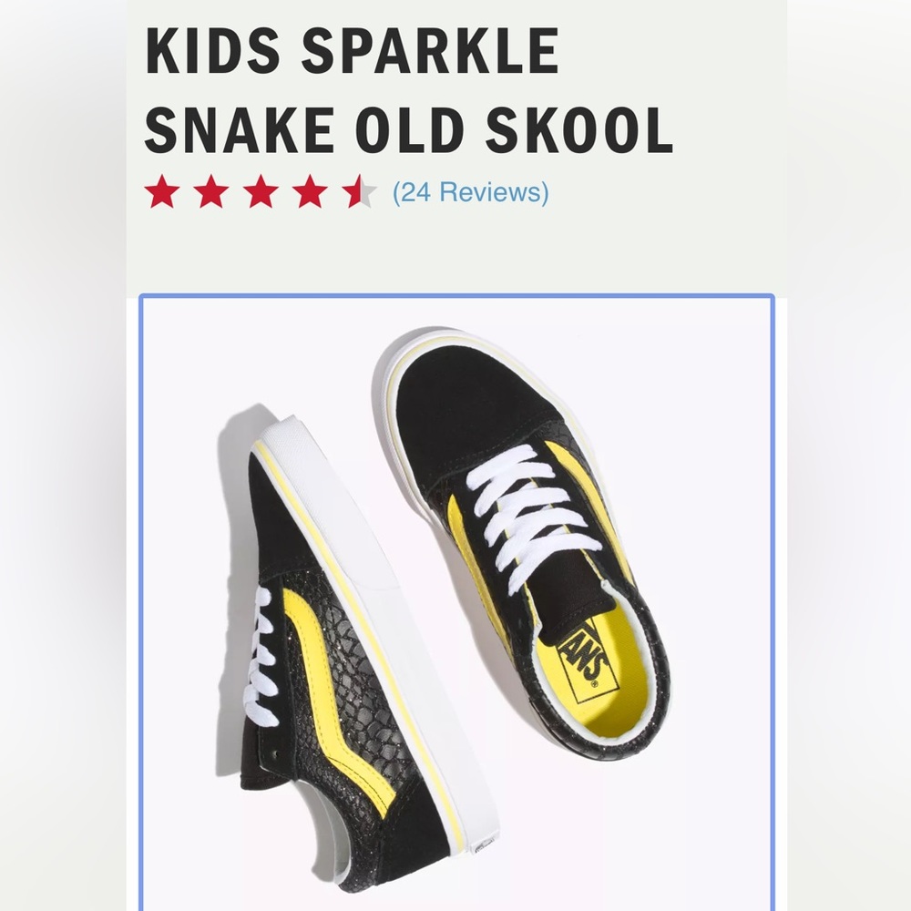 Vans kids sparkle snake old school size 3 - Picture 13 of 16